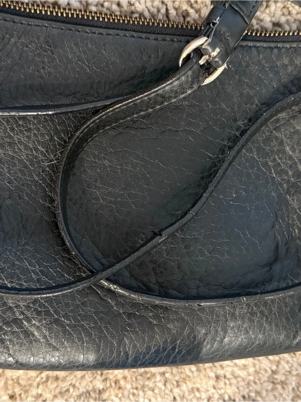 Coach Black Pebbled Leather Swingpack Crossbody Bag Y2K Minimalist